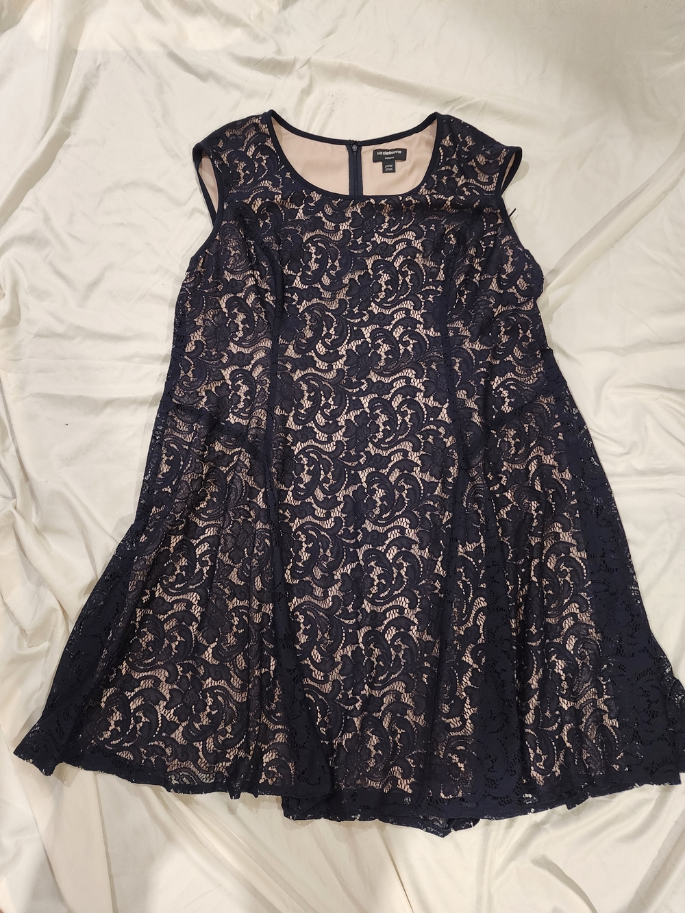 Liz Claiborne Navy Lace Overlay Dress